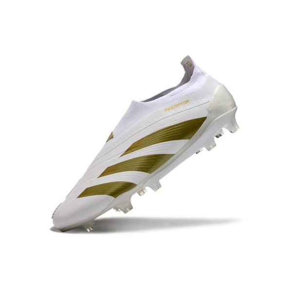 adidas Botas Futbol Predator Elite Laceless FG Blanco Dorado