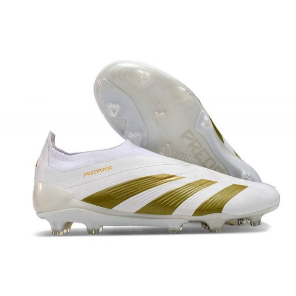 Botas de Fútbol adidas Predator Elite Laceless FG Blanco Dorado