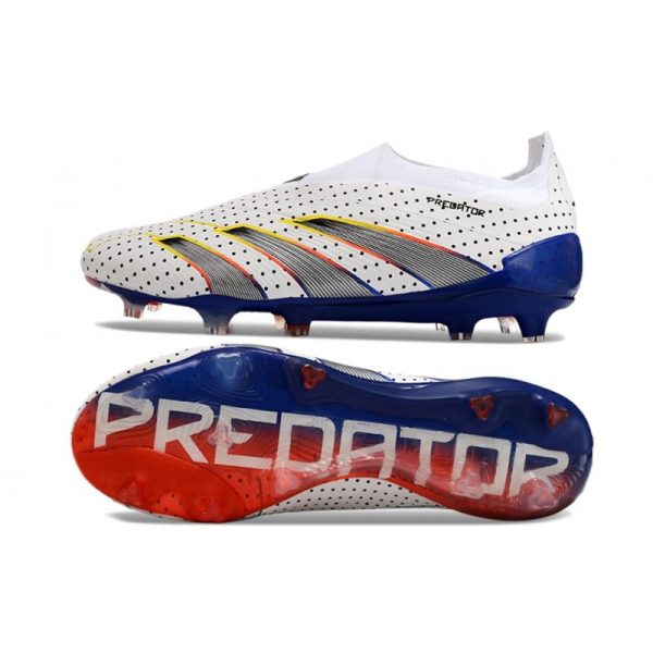 adidas Botas Futbol Predator Elite Laceless FG Blanco Gris Azul Rojo