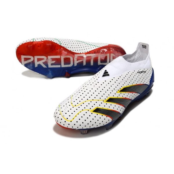 adidas Botas Futbol Predator Elite Laceless FG Blanco Gris Azul Rojo
