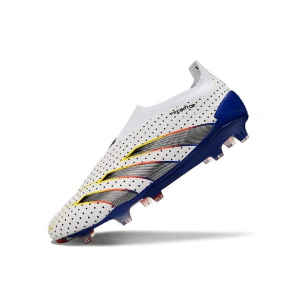 adidas Botas Futbol Predator Elite Laceless FG Blanco Gris Azul Rojo