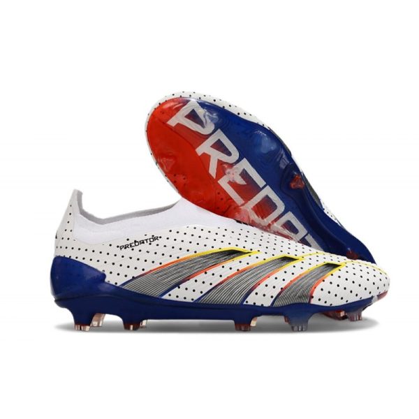 Botas de Fútbol adidas Predator Elite Laceless FG Blanco Gris Azul Rojo