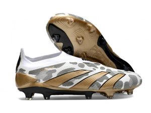Botas de Fútbol adidas Predator Elite Laceless FG Blanco Oro Gris