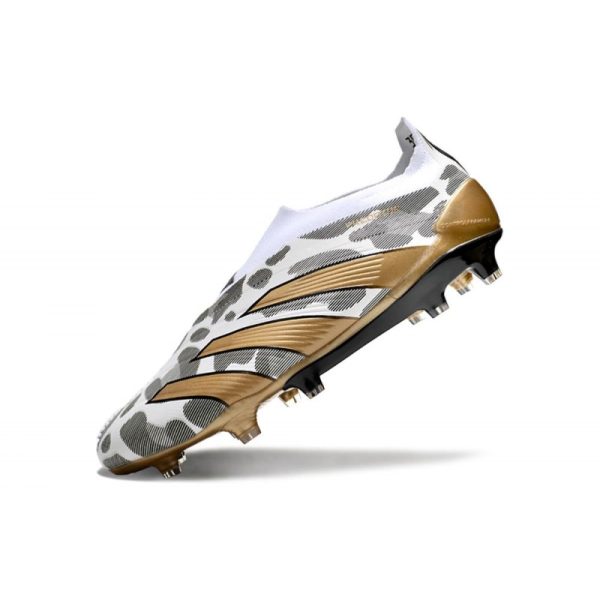 adidas Botas Futbol Predator Elite Laceless FG Blanco Oro Gris