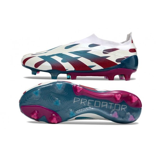 adidas Botas Futbol Predator Elite Laceless FG Blanco Rojo Azul