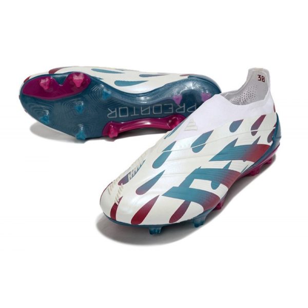adidas Botas Futbol Predator Elite Laceless FG Blanco Rojo Azul