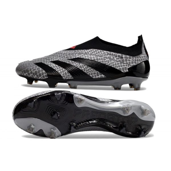 adidas Botas Futbol Predator Elite Laceless FG Carbón Negro