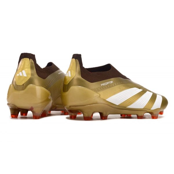 adidas Botas Futbol Predator Elite Laceless FG Dorado Blanco Rojo