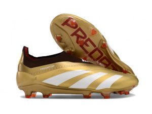 Botas de Fútbol adidas Predator Elite Laceless FG Dorado Blanco Rojo