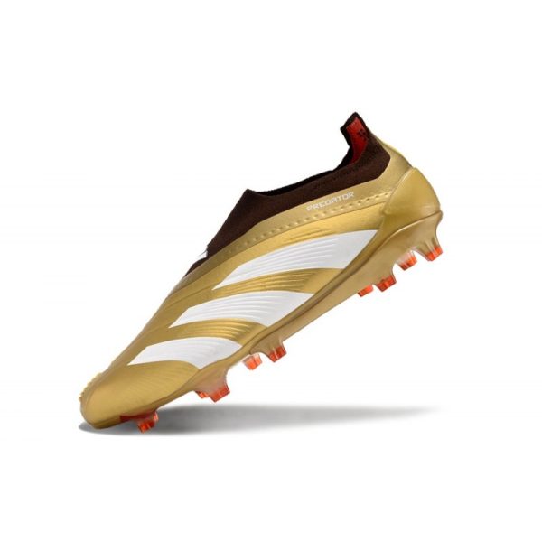 adidas Botas Futbol Predator Elite Laceless FG Dorado Blanco Rojo