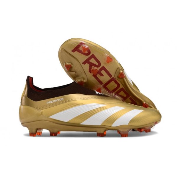 Botas de Fútbol adidas Predator Elite Laceless FG Dorado Blanco Rojo