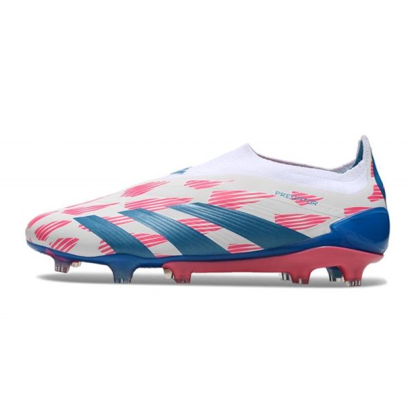 adidas Botas Futbol Predator Elite Laceless FG Ftwr Blanco Solar Azul Solar Rosa