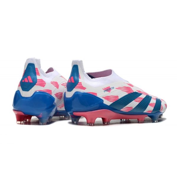 adidas Botas Futbol Predator Elite Laceless FG Ftwr Blanco Solar Azul Solar Rosa