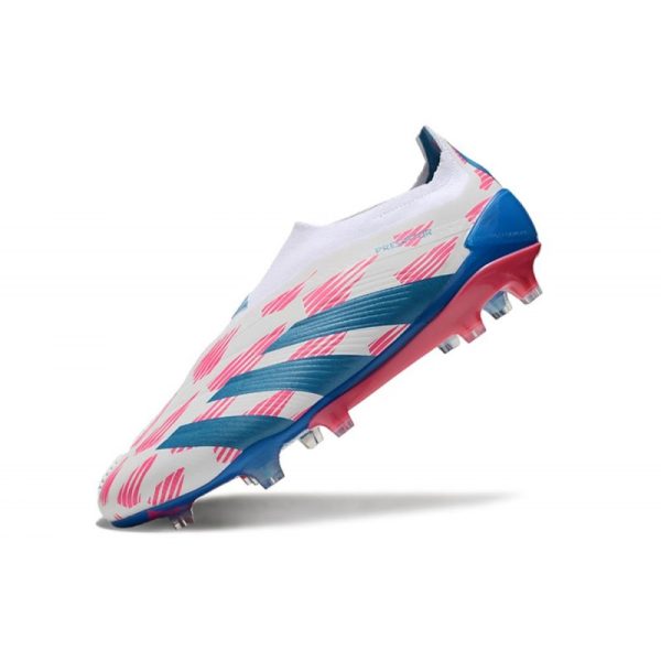 adidas Botas Futbol Predator Elite Laceless FG Ftwr Blanco Solar Azul Solar Rosa