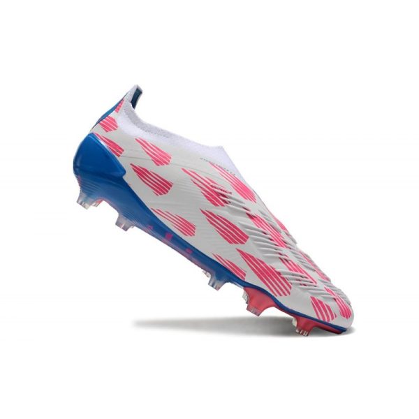 adidas Botas Futbol Predator Elite Laceless FG Ftwr Blanco Solar Azul Solar Rosa