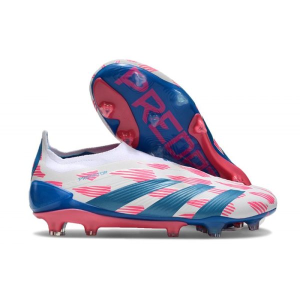 adidas Botas Futbol Predator Elite Laceless FG Ftwr Blanco Rosa
