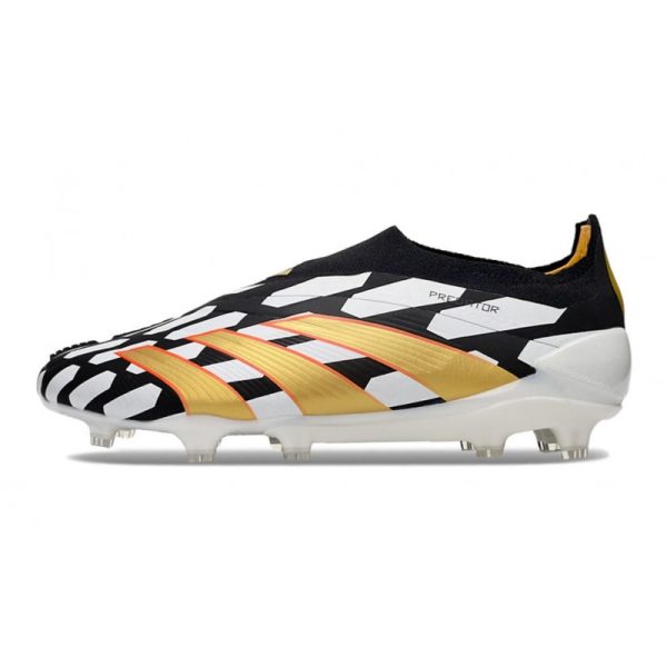 adidas Botas Futbol Predator Elite Laceless FG Negro Blanco Dorado
