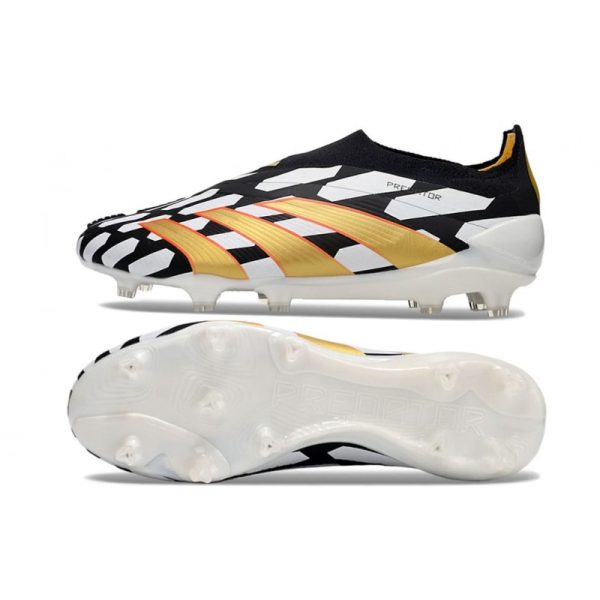 adidas Botas Futbol Predator Elite Laceless FG Negro Blanco Dorado