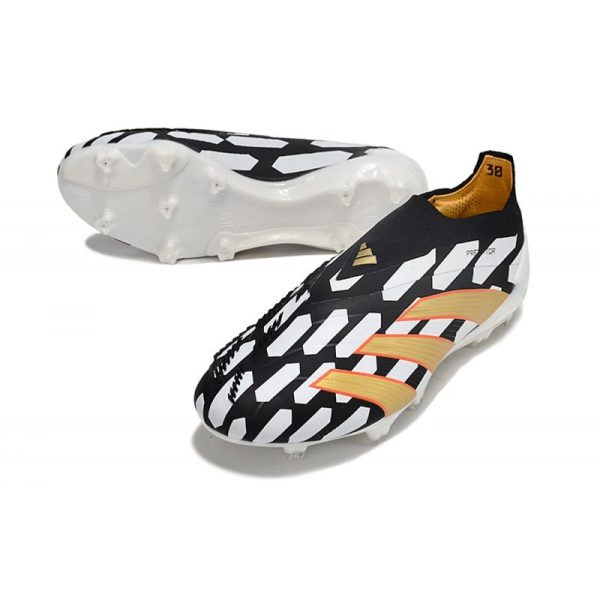 adidas Botas Futbol Predator Elite Laceless FG Negro Blanco Dorado