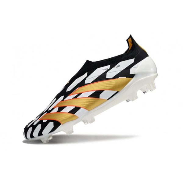 adidas Botas Futbol Predator Elite Laceless FG Negro Blanco Dorado
