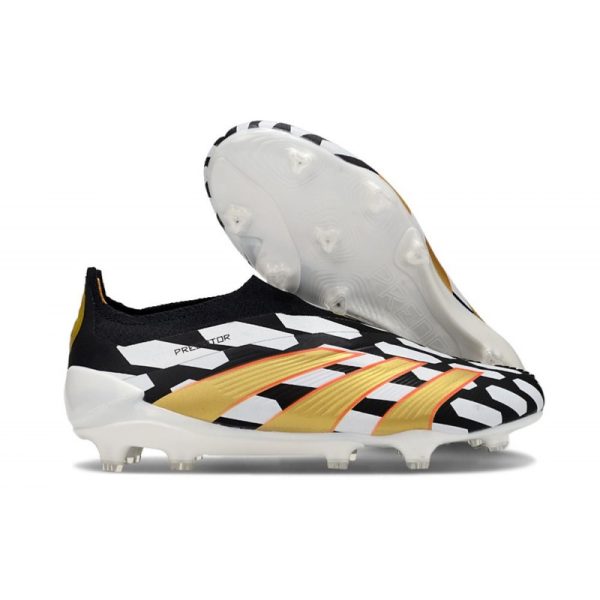 Botas de Fútbol adidas Predator Elite Laceless FG Negro Blanco Dorado