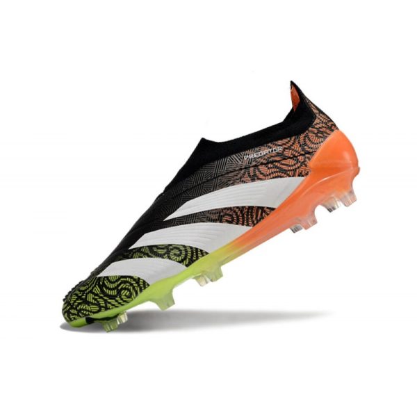 adidas Botas Futbol Predator Elite Laceless FG Negro Blanco Naranja Verde