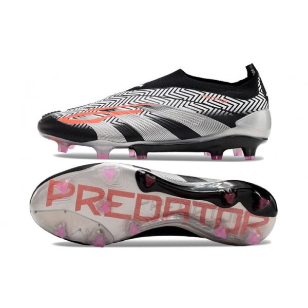 adidas Botas Futbol Predator Elite Laceless FG Negro Plata Rojo