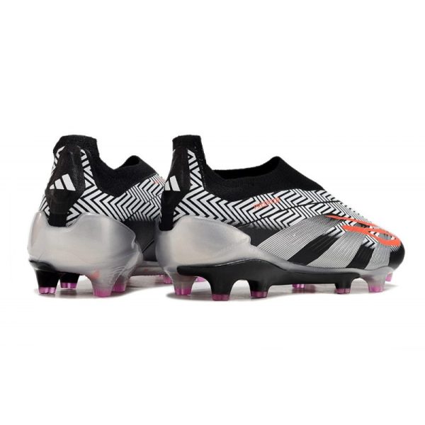 adidas Botas Futbol Predator Elite Laceless FG Negro Plata Rojo
