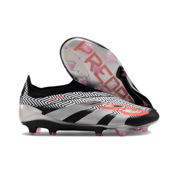 Botas de Fútbol adidas Predator Elite Laceless FG Negro Plata Rojo