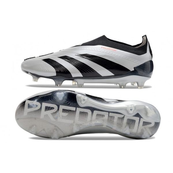 adidas Botas Futbol Predator Elite Laceless FG Plata Negro