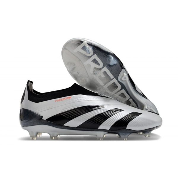 Botas de Fútbol adidas Predator Elite Laceless FG Plata Negro