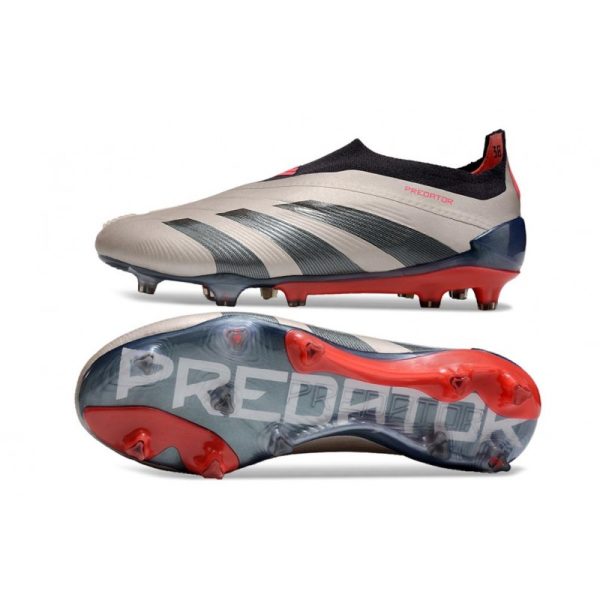 adidas Botas Futbol Predator Elite Laceless FG Platino Met Aurora Negro Carbón