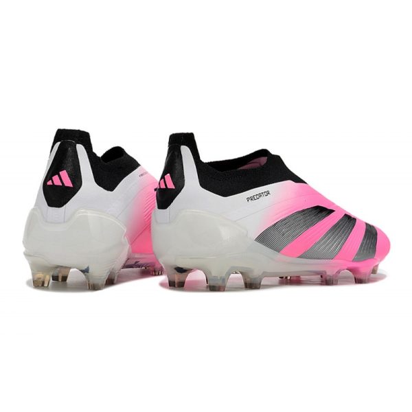 adidas Botas Futbol Predator Elite Laceless FG Rosa Blanco Negro