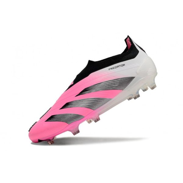 adidas Botas Futbol Predator Elite Laceless FG Rosa Blanco Negro