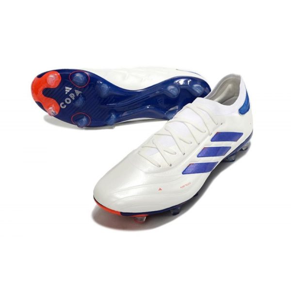 adidas Copa Pure II + Elite FG Piel Ftwr Blanco Azul Lúcido Rojo