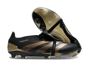 Botas de Fútbol adidas Predator Elite Foldover Tongue FG Negro Carbón Dorado Met