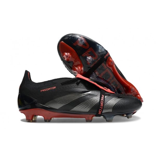 Botas de Fútbol adidas Predator Elite Foldover Tongue FG Negro Gris Rojo